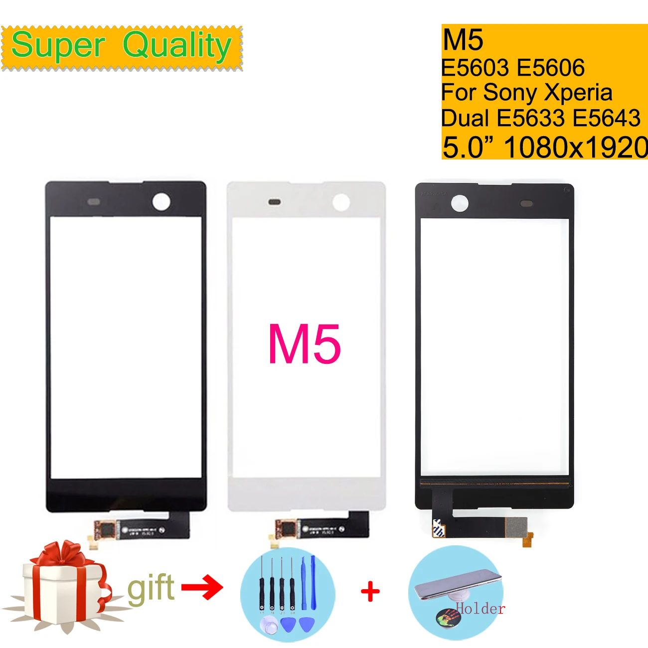 Сенсорный экран для Sony Xperia M5 e5603 e5606 e5653 сенсорный экран дигитайзер стекло передней сенсорной панели объектив двойной E5633 E5643 E5663