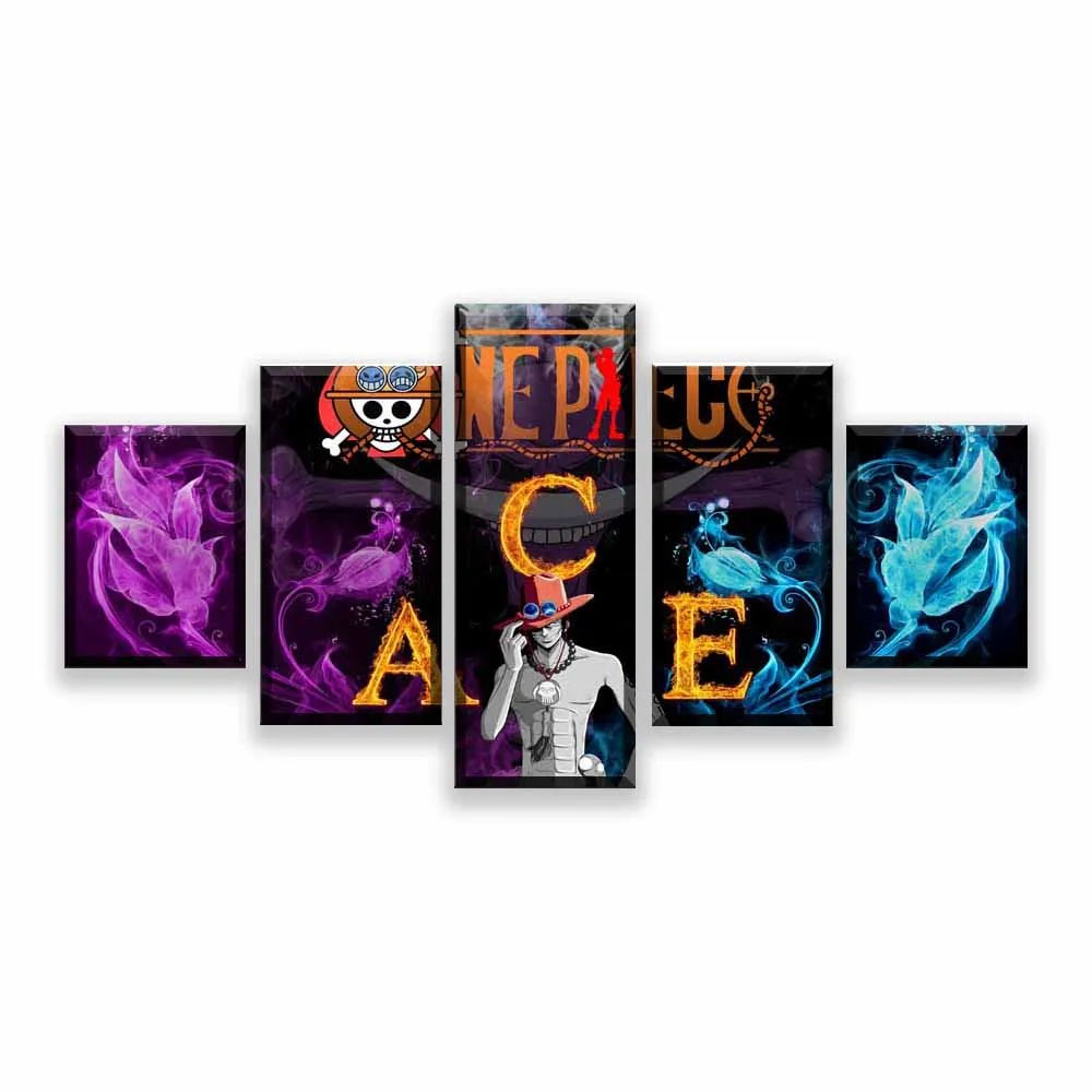 

Wall Art HD Prints Home Decor 5 Pieces Canvas One Piece Painting Cartoon Modular Animation Pictures For Boys Room Artwork Poste