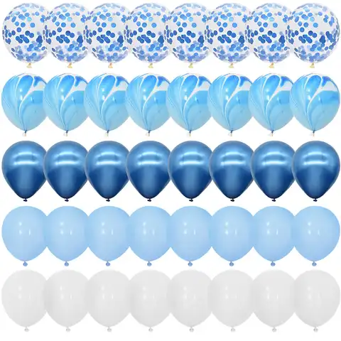 40 шт., набор голубых воздушных шаров