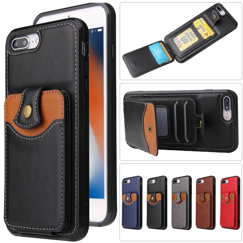 

Flip Card Holder Leather Case For iPhone 8 7 6 6S Plus SE 2020 X XR XS Wallet Back Cover For iPhone 13 12 11 Pro Max
