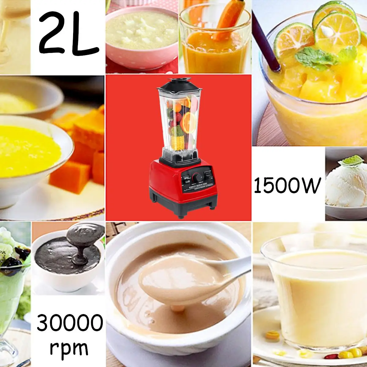 Высокоскоростной коммерческий блендер зеркальный кухонный комбайн