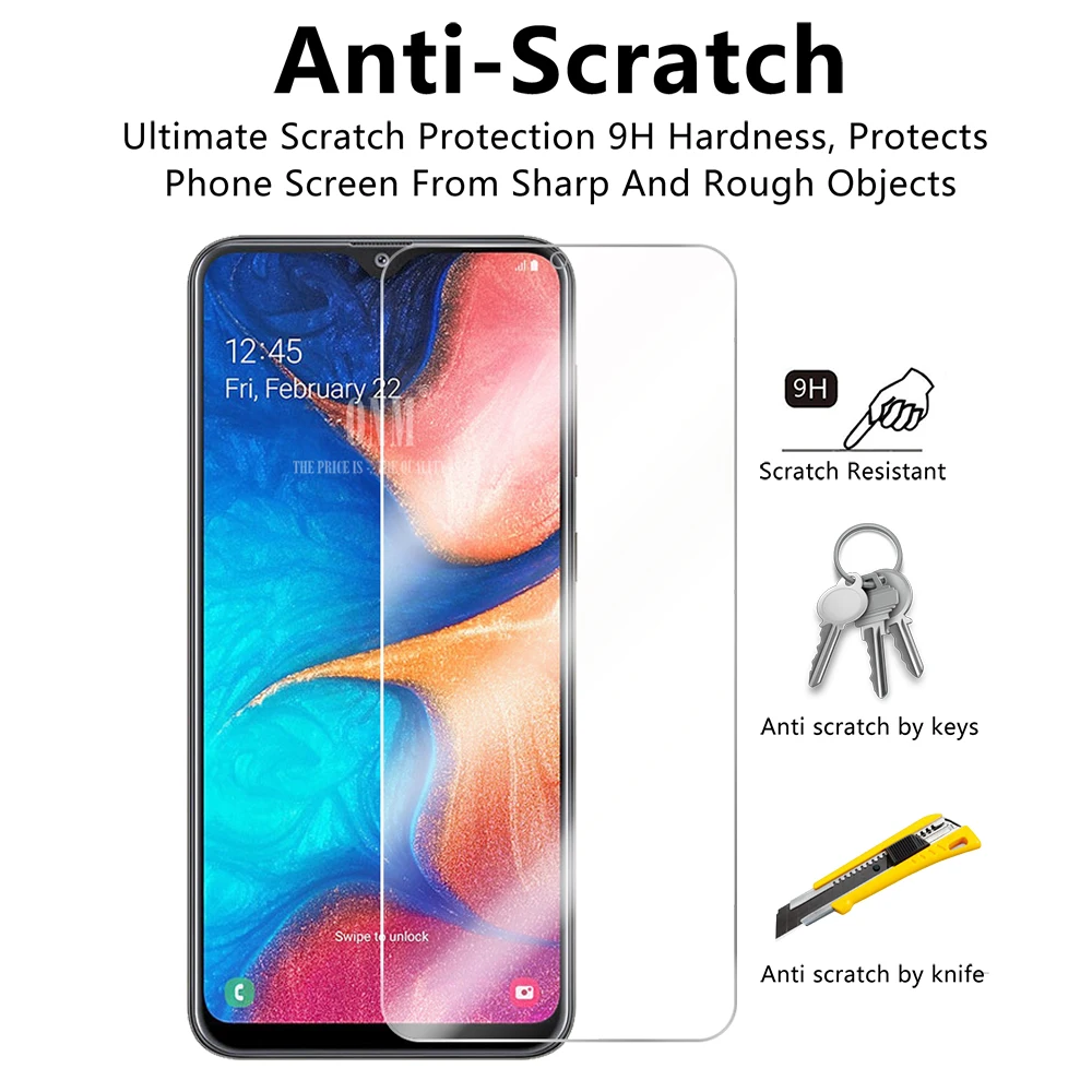 2 шт закаленное стекло для Samsung Galaxy A20e Защита экрана Защитная стеклянная