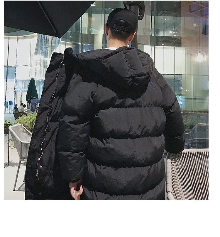 PViviYong Winter jacket men fashion male hooded coat jackets men high quality cotton Long coat men clothes bread parka 999