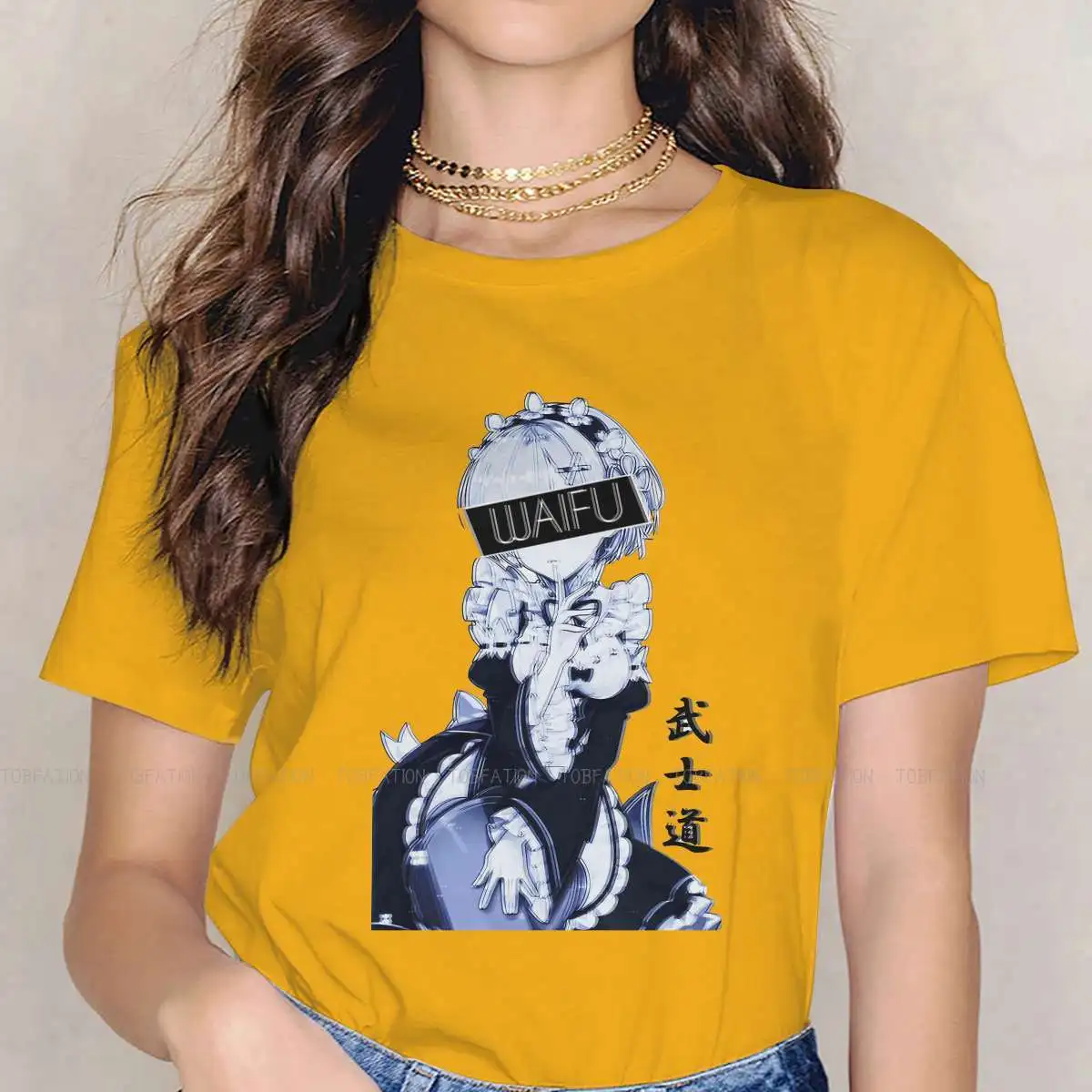 

Футболка из ткани с рисунком аниме Girl эстетика Waifu Ram and Rem