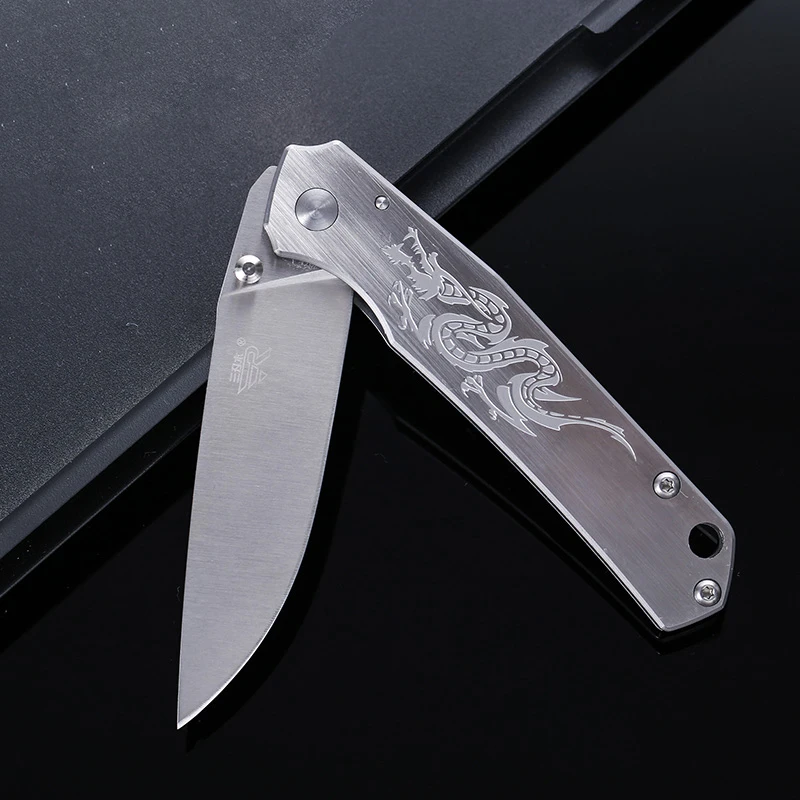 Sanrenmu 7129 Открытый Карманный EDC Кемпинг Складной нож ручка из нержавеющей стали с карманным зажимом для походов выживания