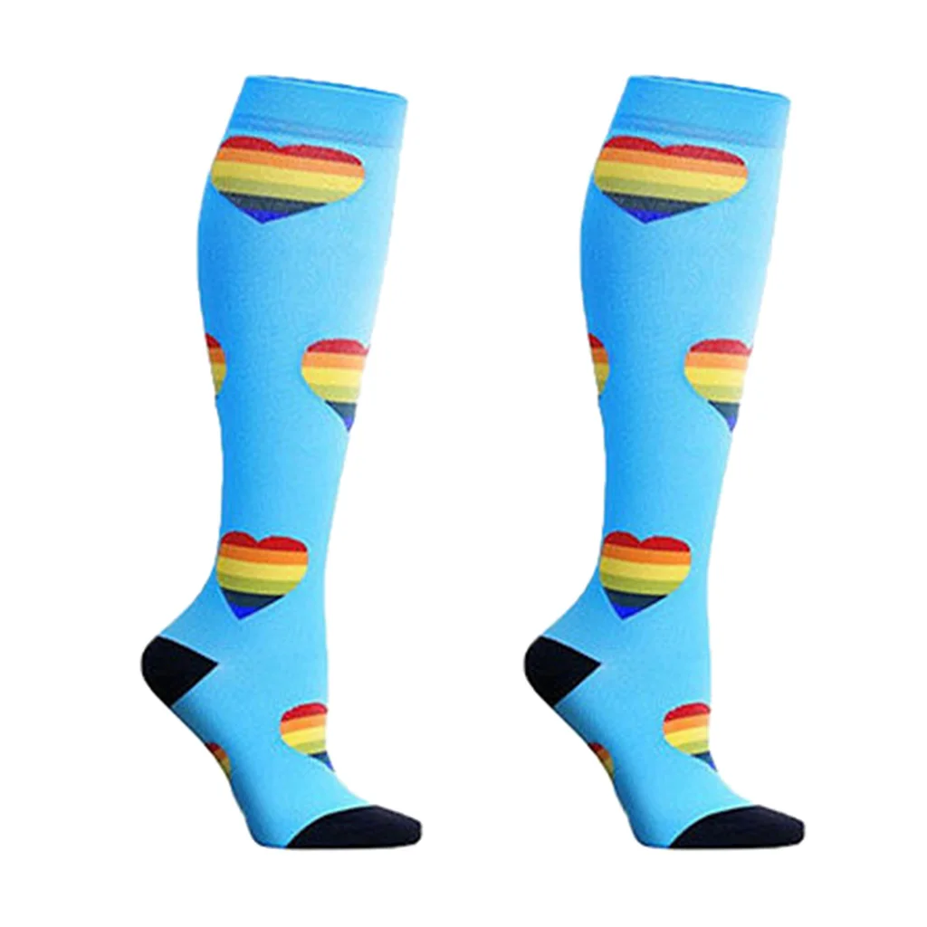 1 пара женские спортивные носки с поддерживающими рукавами розовые синие серые M/S