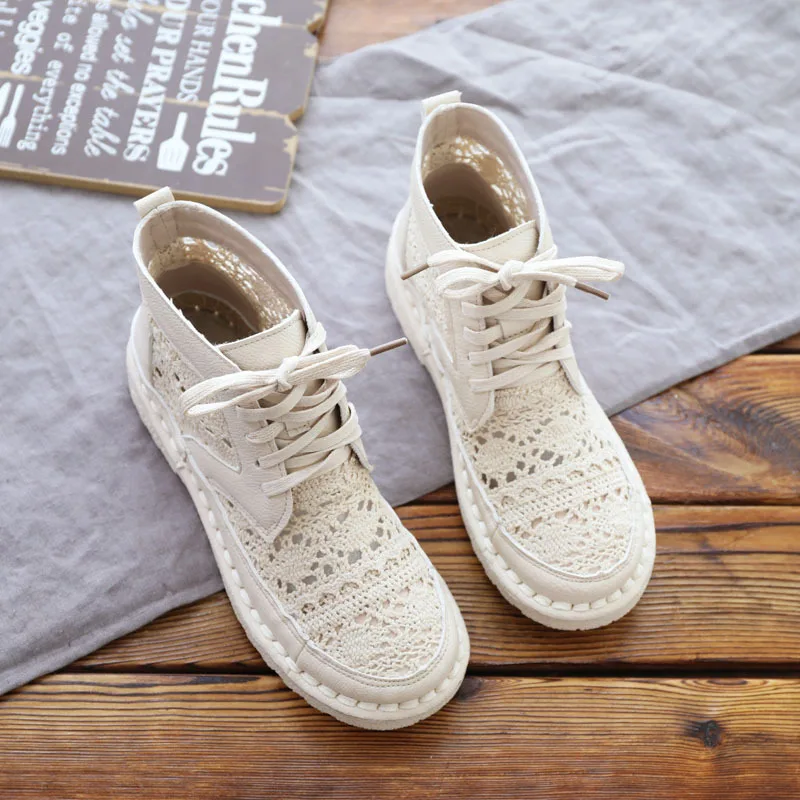 

sandals female fairy style 2021 series Lace summer short boots flat bottom breathable women's shoes cold