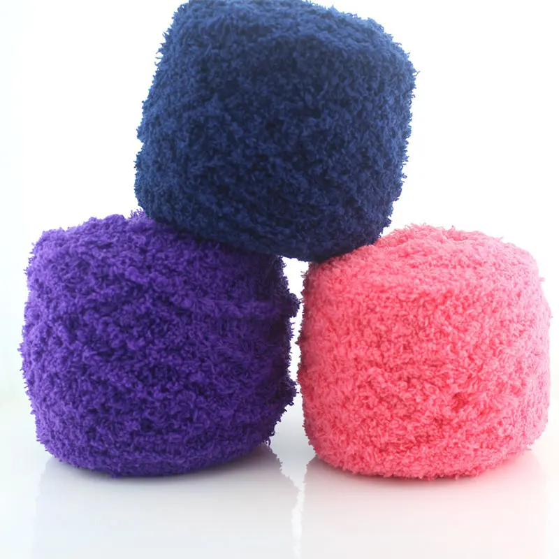 Jiwuo 50г / Рулон Трехниточная коралловая флисовая детская нить толстая пряжа для вязания на спицах для кардигана, шапки и шарфа.