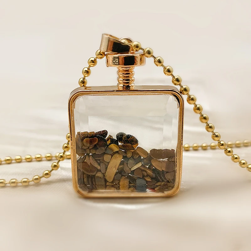 Новое ожерелье квадратный кулон для женщин цветные смешанные камни гранат