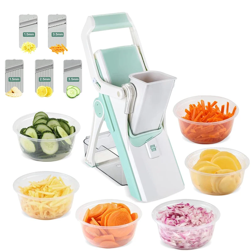 

Adjustable Mandoline Slicer Stainless Steel Vegetable Slicer Julienne Safe Vegetable Dicer Onion Carrot Slicer KC0420
