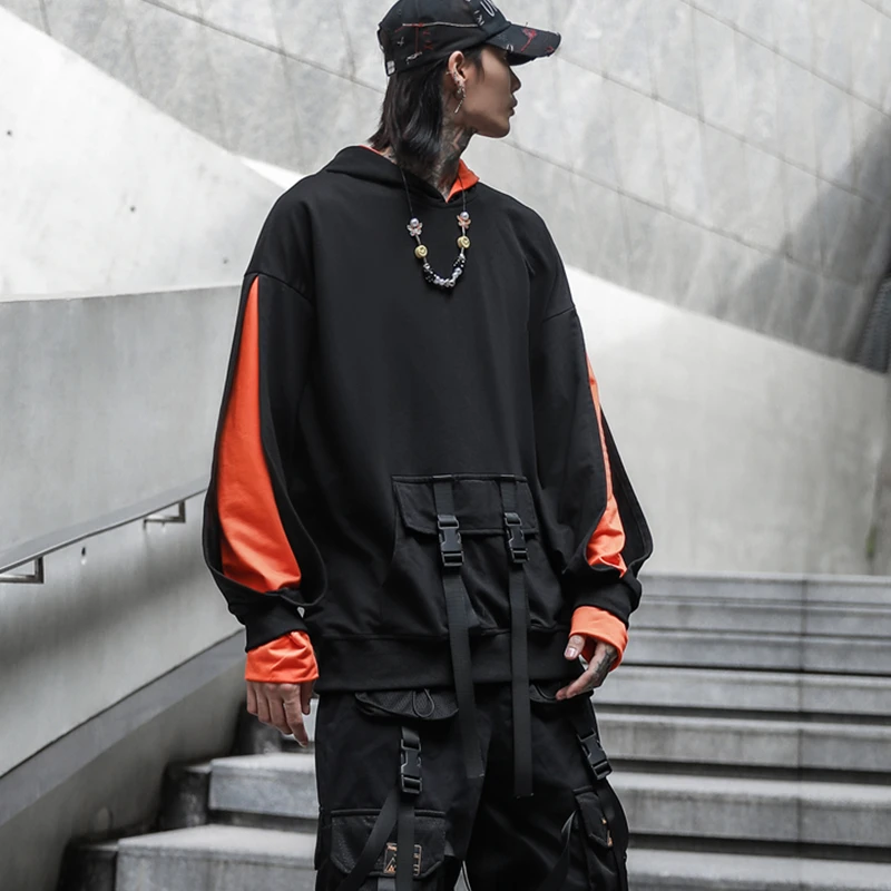 

Streetwear Hoodie Men Pockets Design 2020 Spring Hip Hop Hooded Sweatshirt Men