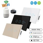 Умный переключатель 1-3Gang Wi-Fi и РЧ 120 Тип Смарт настенный сенсорный светильник переключатель модуль автоматизации умного дома дистанционного Управление нам Стандартный