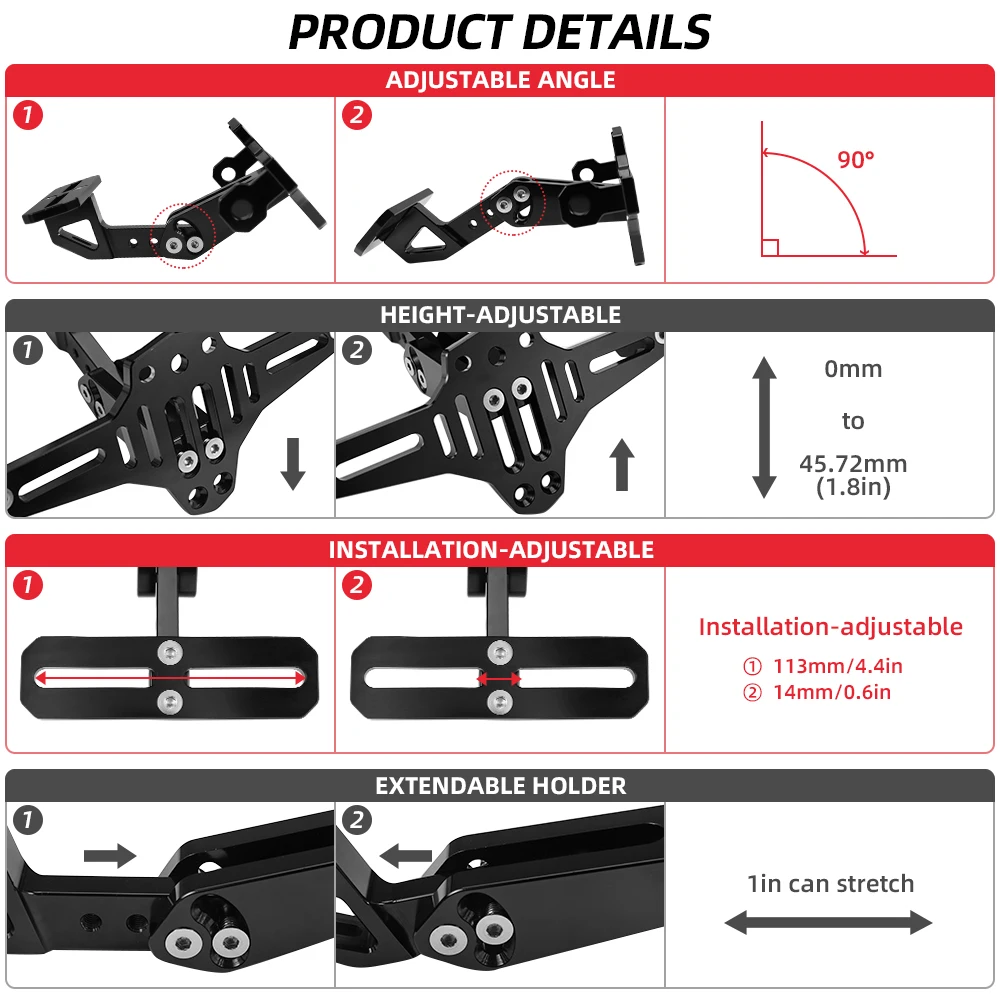 Универсальный держатель для заднего номерного знака мотоцикла CNC алюминий Honda