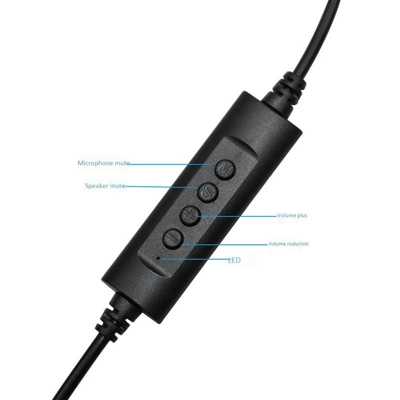 USB гарнитура колл-центр с шумоподавлением Микрофон Регулировка громкости для ПК