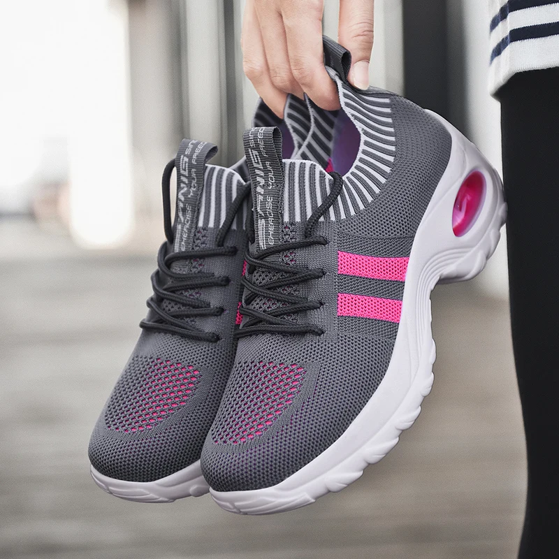 

Increasing Height Casual Women's Tennis Shoes Air Cushion Gym Fitness Sneakers Platform Breahtable Outdoor Sports Trainers