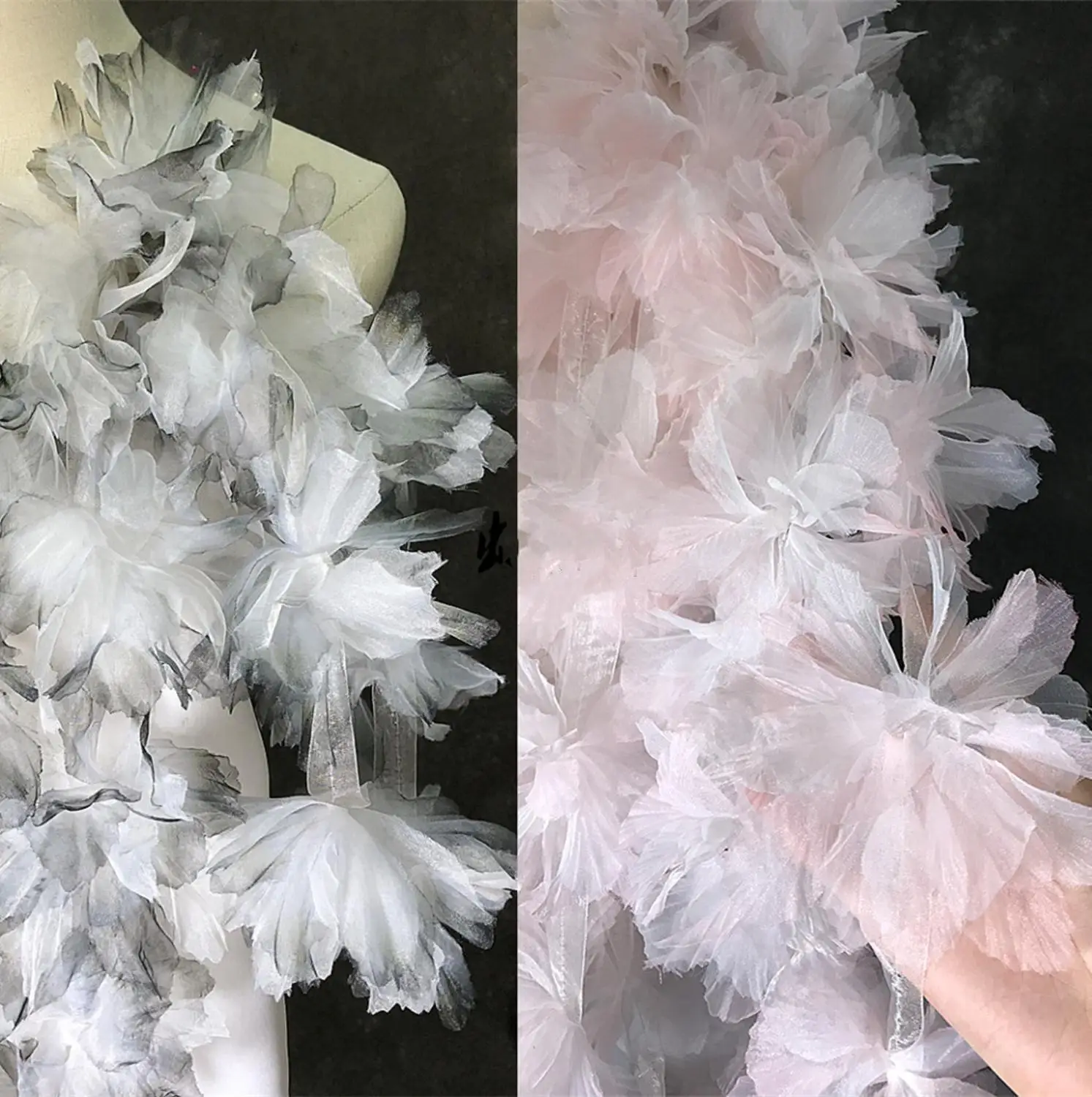 Чернильный Стиль Тай-дай 3D пряжа цветок Креативная одежда платье модные