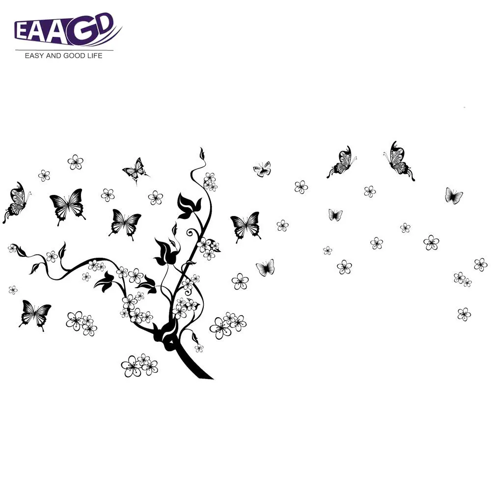 

Butterfly Branch Wall Stickers Bedroom Living Kids Rooms Decor DIY Sticker Decor Decorative Removable Wallpaper