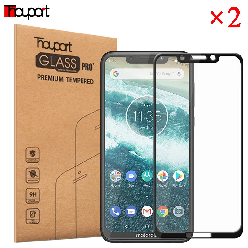 Полностью клеящаяся пленка стекло на Motorola One Power защита экрана Action закаленное для