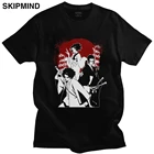 Футболка мужская с коротким рукавом, модная тенниска из чистого хлопка с круглым вырезом, топ с японской манга и влюбленными аниме, Топ Муген фуу Цзинь