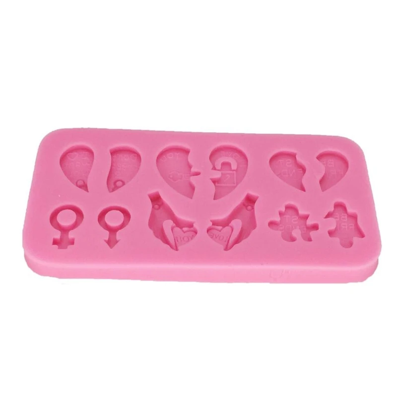 

DIY Crafts Jewelry Casting Tool Love Heart Shape Keychain Epoxy Resin Mold Earrings Pendant Silicone Mould