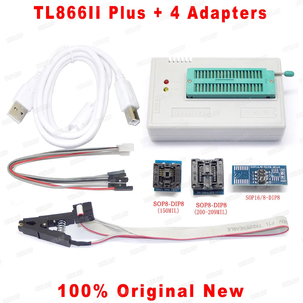 XGecu 100% оригинальный программатор TL866ii Plus TSOP48 SOP8 SOP28 TSOP32/100 dip40 NAND разъем 40/48 мм