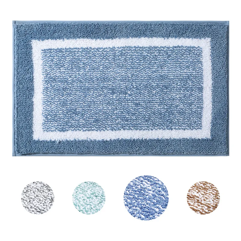 

Simple Design Soft Flocking Bathroom Carpet 1Pcs Water Absorbent Hallway Bath Mat Non-Slip Doorway Bedroom Floor Rug WF