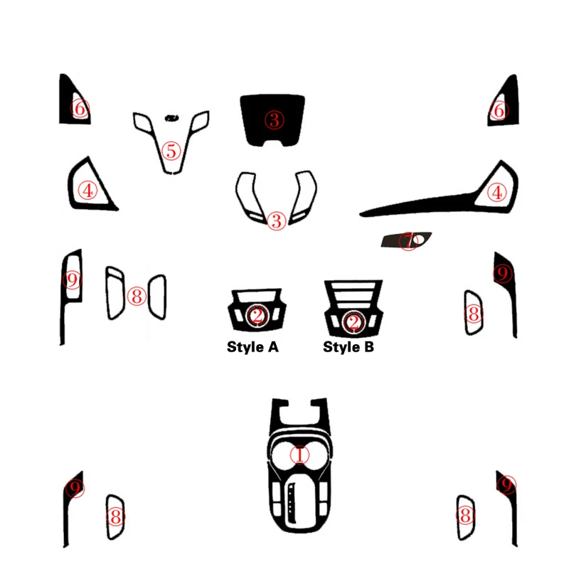 Стайлинг автомобиля интерьер центральная консоль изменение цвета углеродное
