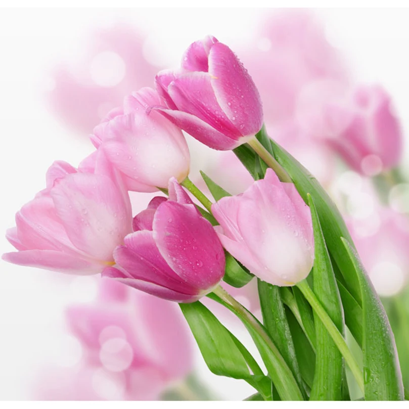 Новый 3D DIY Алмазная Живопись Вышивка крестом Розовый тюльпан цветок кристалл