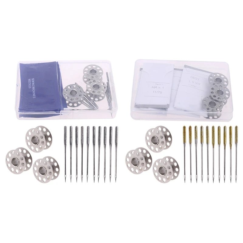 

60 шт. швейных иголок с 3 шт. бобин Универсальный регулярные точки для Singer, Brother, Janome Varmax 6 размеров