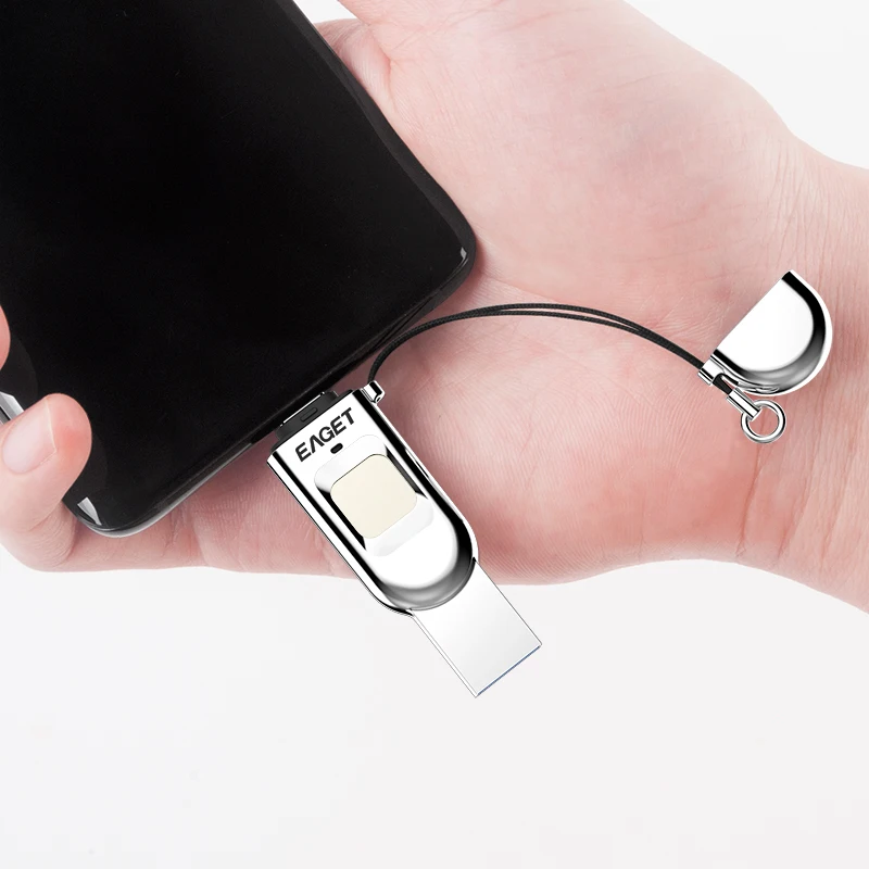 USB флеш накопитель Eaget OTG с зашифрованным типом C 2 в 1 128 ГБ 64 32 ГБ|USB флэш-накопители|
