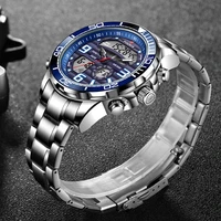 2021 new foxbox men watch dual display stainless steel sport watch for men waterproof quartz electronic clock relogio masculino