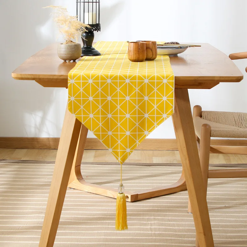 Элегантная скатерть для стола североевропейское желтое простое | Кухонный текстиль -1005002676563333