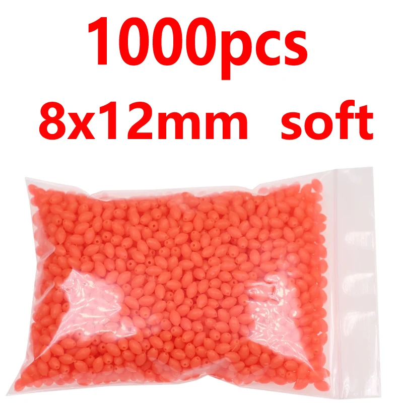 8x12mm 1000pcs red 1000/3000 шт.; ; детское нижнее белье красного и зеленого цвета; овальная мягкая резиновая светящиеся бусины для рыбалки светящиеся раковина бусины для рыболовные снасти рыболовные приманки рыболовные снасти - Цвет: 8x12mm 1000pcs red
