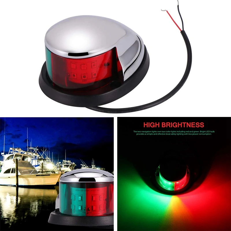 

12 В навигационная лампа s LED цинковый сплав лусветильник морской лодки красный зеленый
