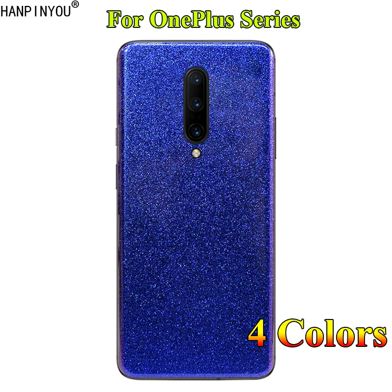 Защитный чехол для OnePlus 6, 6T, 7, 7T Pro, блестящий чехол с градиентом на заднюю крышку, защитная наклейка со стразами, защитная пленка