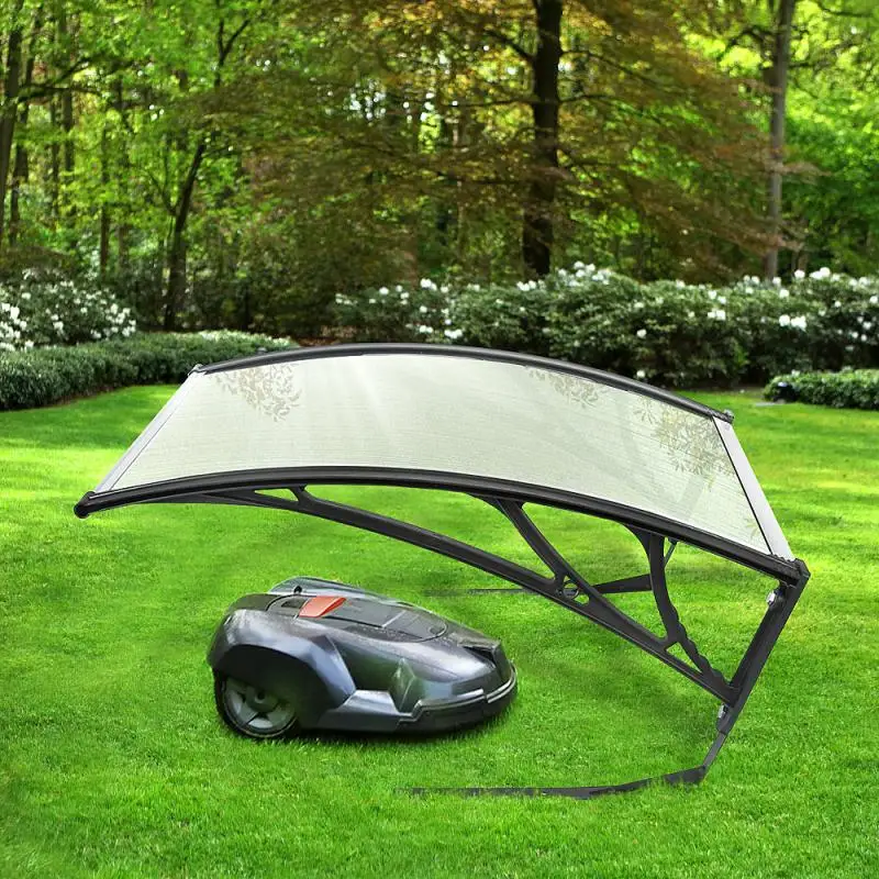 저렴한 100X78cm 캐노피 태양 보호소 천막 차고 지붕 로봇 잔디 깎는 기계 휴대용 블랙 실버 정원 음영 프랑스 배달 HWC