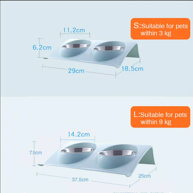 

Double Pet Bowls Dog Food Water Feeder Stainless Steel Pet Drinking Dish Feeder Cat Puppy Feeding Supplies Small Dog Accessories
