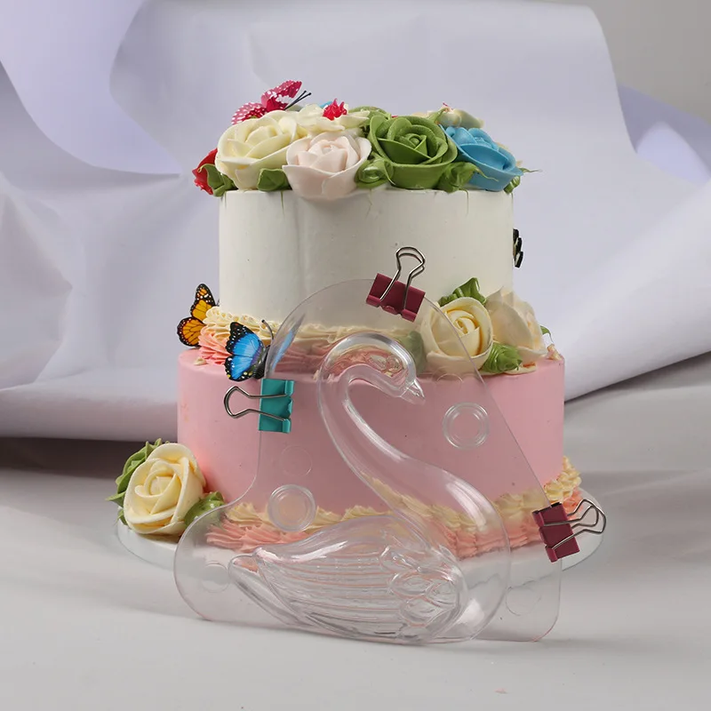 3D форма лебедя пластиковые формы для эпоксидной смолы прозрачная помадка торт