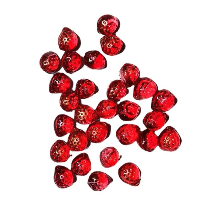 10 шт. бусины в виде клубники х13 мм