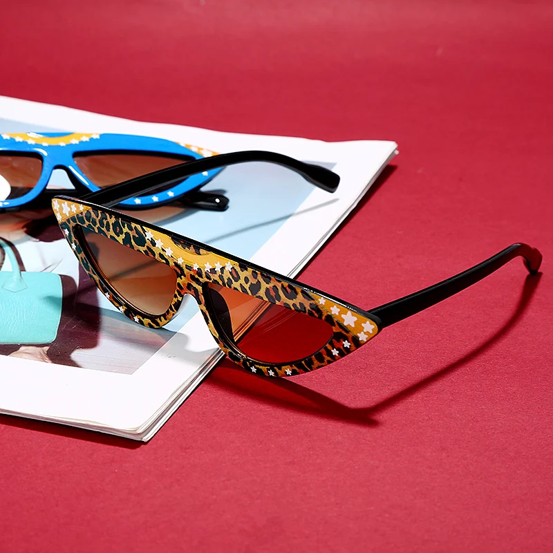 Солнцезащитные очки кошачий глаз для мужчин и женщин винтажные Модные Цветные