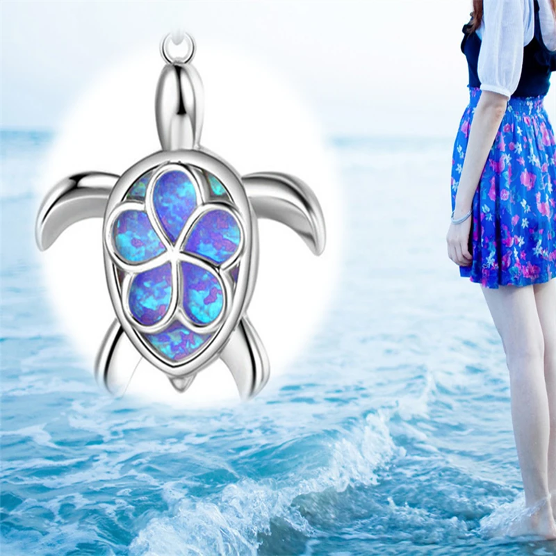 Модные красные синие огненные опаловые черепахи подвески ожерелья для женщин