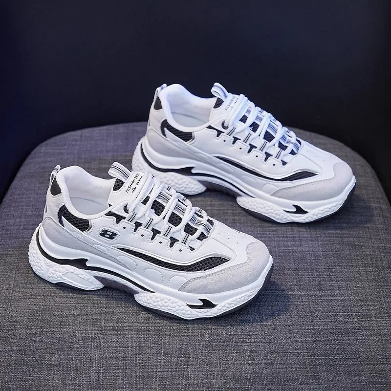 

Fashion Spring Mixed Colors Platform Sneakers Women Shoes Korean Breathable Casual Shoes Ladies Lace Up Female Sneakers Harajuku
