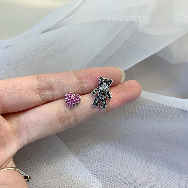 Новые корейские серьги для женщин милые Медвежонок Любовь Темперамент