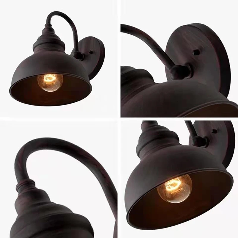 

Nordic Retro Industrial Style Black Wall Lamp LED Aluminum Lamps Porch Cafe Bar Background Wall Decorative Lighting