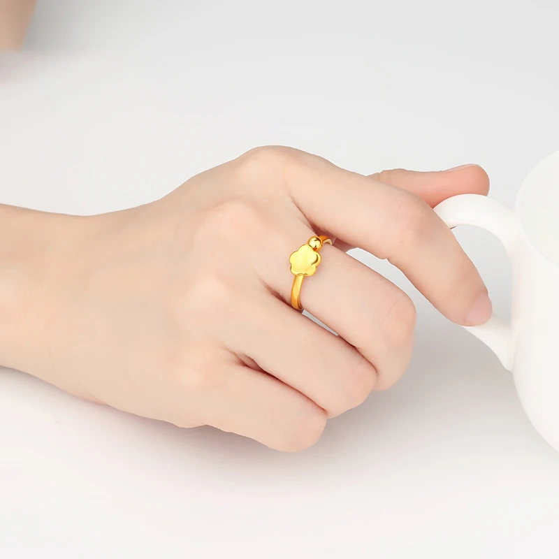 

JLZB 24K Pure Gold Ring Real AU 999 Solid Gold Rings Elegant Shiny Heart Beautiful Upscale Trendy Jewelry Hot Sell New 2020