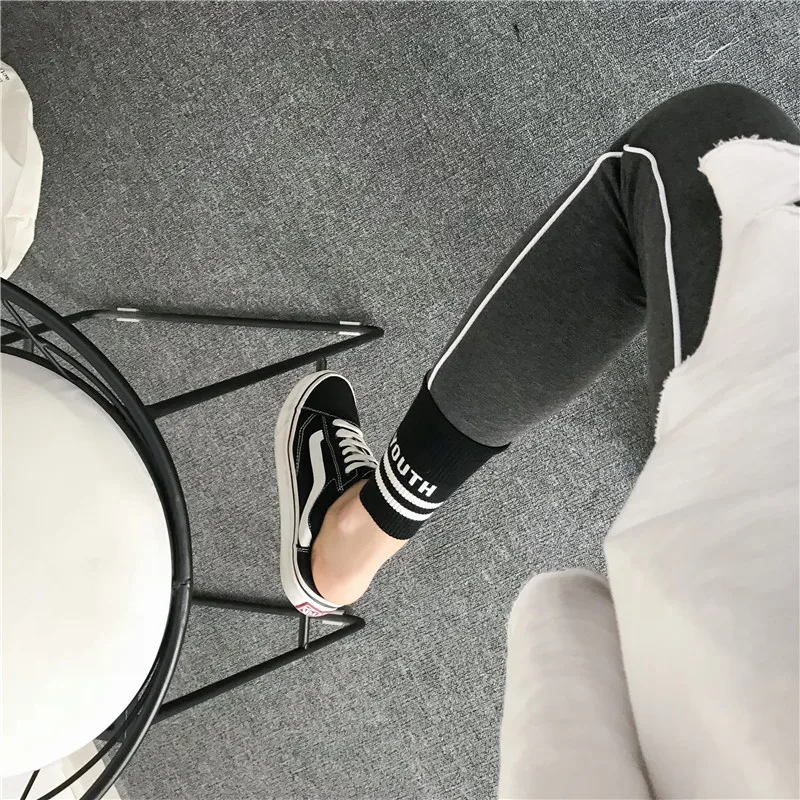 

2021 Spring High Waist Skinny Leggings Women's Outer Wear Korean Slim Pants Student Cropped Skinny Bodycon Leggings