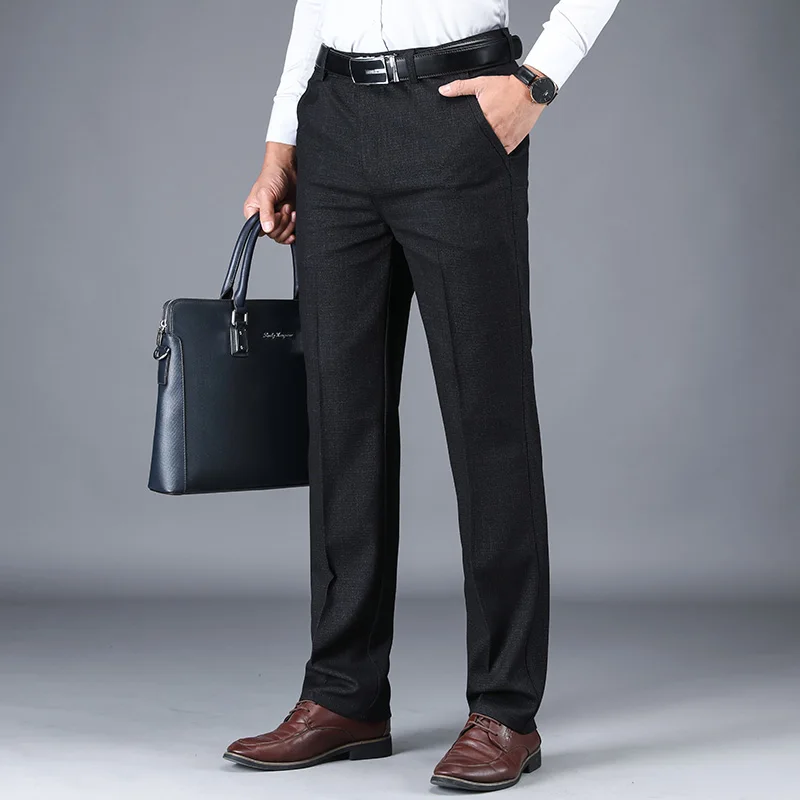 NIGRITY мужская мода бизнес случайные длинные брюки мужские эластичные прямые