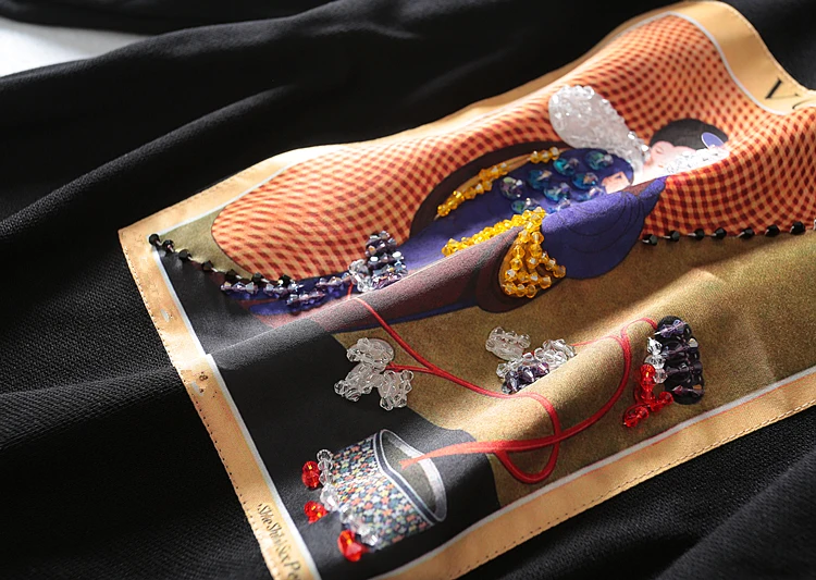 2019 Новое офисное женское платье с принтом три четверти длиной до колена