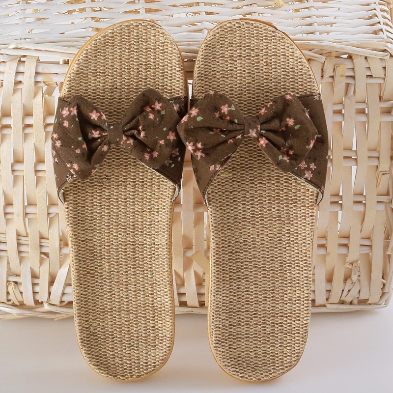 TEMOFON house slippers women Non-slip autumn Summer Casual Slides Bow family home female Beach shoes ladies new HVT1421 | Обувь