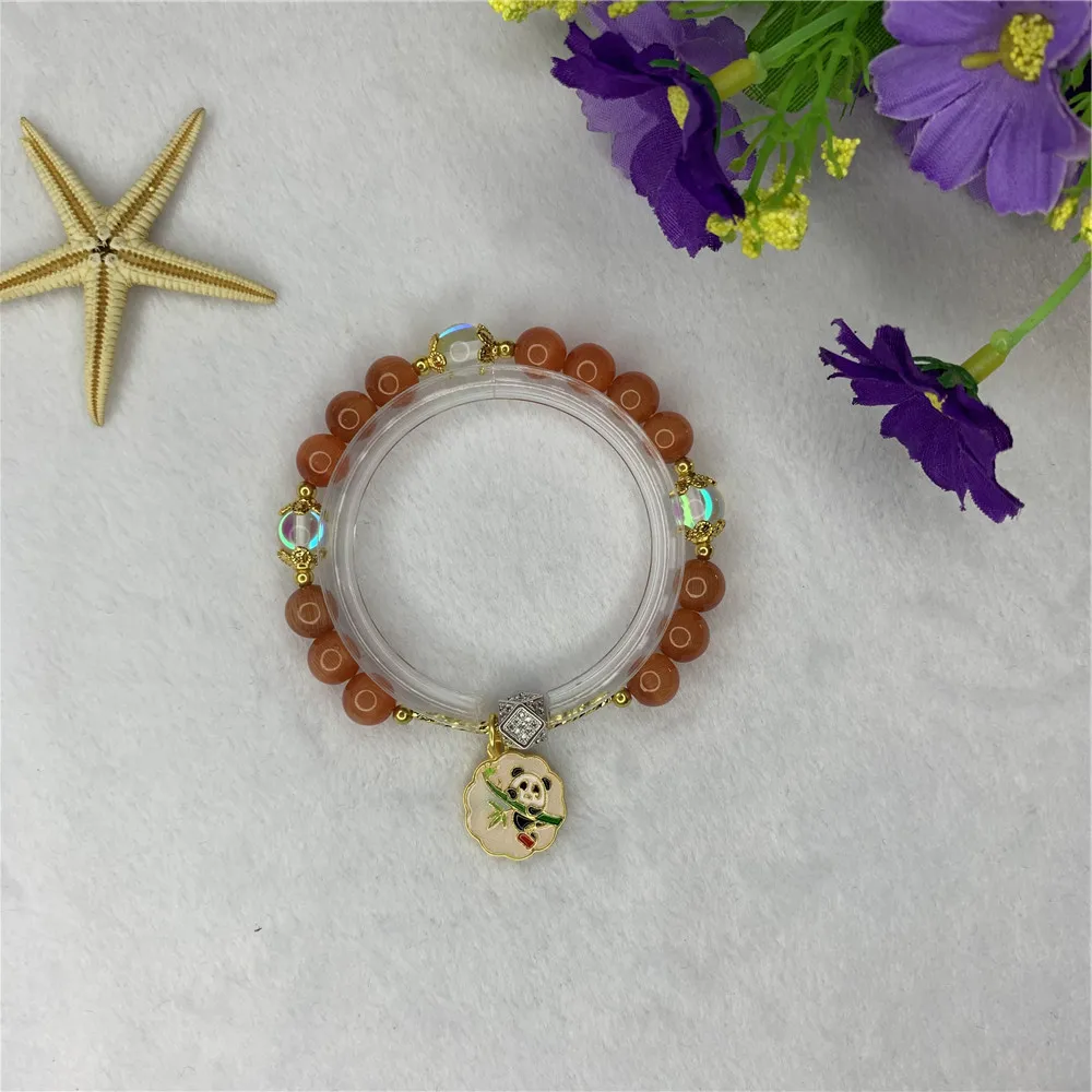 Новая мода 8 мм красный натуральный камень опал бусы браслет для женщин Йога